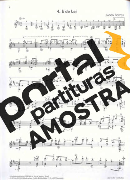 Baden Powell  partitura para Violão
