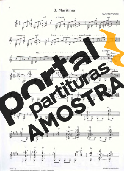 Baden Powell Marítima partitura para Violão
