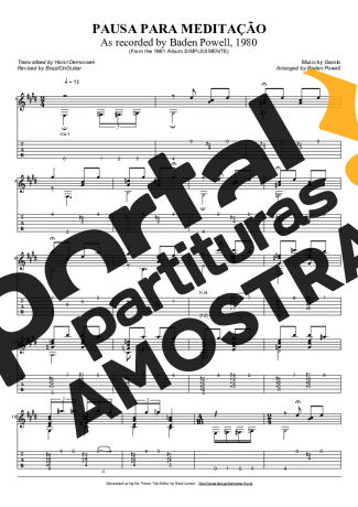 Baden Powell  partitura para Violão