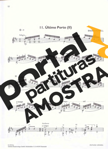 Baden Powell  partitura para Violão