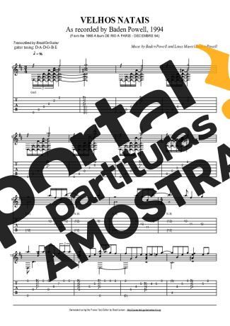 Baden Powell Velhos Natais partitura para Violão
