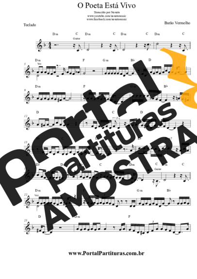 Barão Vermelho O Poeta Está Vivo partitura para Teclado