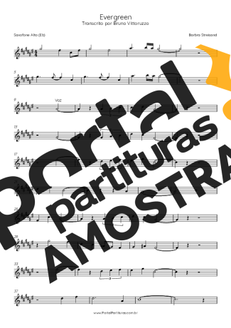 Barbra Streisand  partitura para Saxofone Alto (Eb)