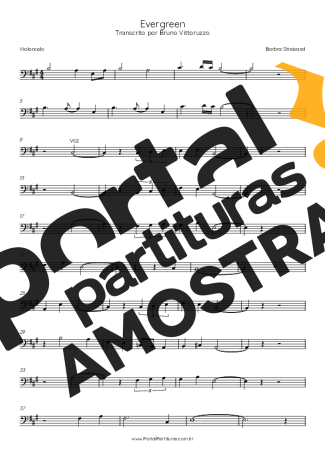 Barbra Streisand  partitura para Violoncelo