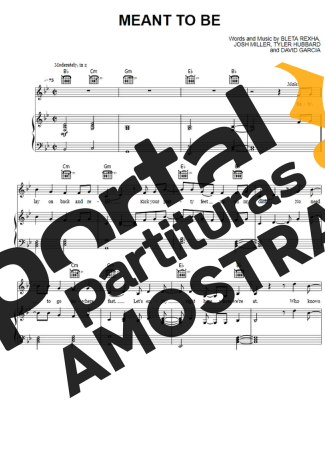 Bebe Rexha feat Florida Georgia Line  partitura para Piano