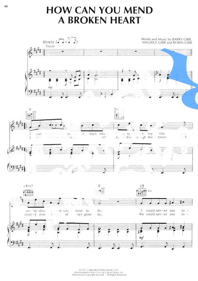 Bee Gees  partitura para Piano
