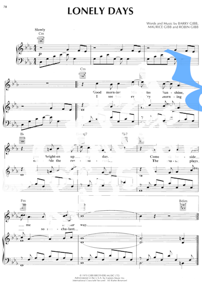 Bee Gees  partitura para Piano