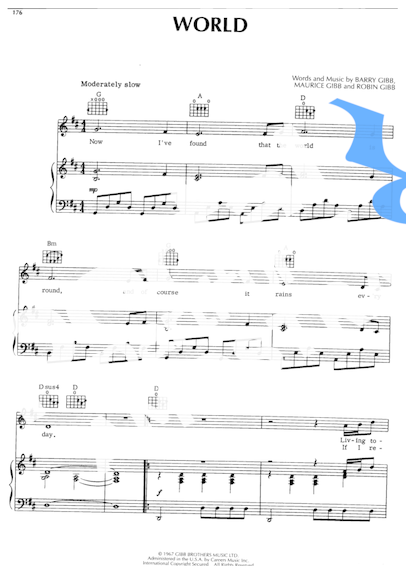 Bee Gees World partitura para Piano