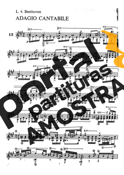 Beethoven Adagio Cantabile partitura para Violão