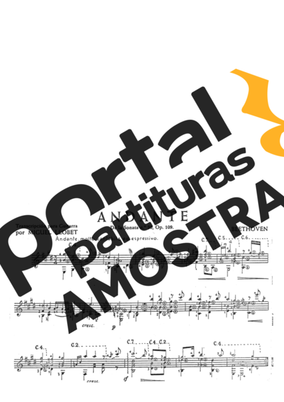 Beethoven  partitura para Violão