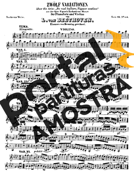 Beethoven  partitura para Violino