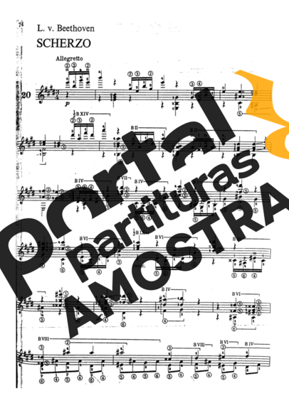 Beethoven  partitura para Violão