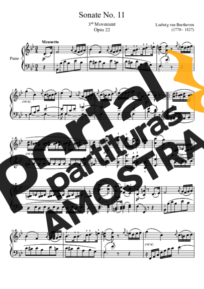 Beethoven Sonata No 11 3rd Movement partitura para Piano
