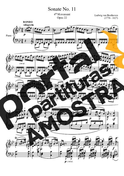Beethoven  partitura para Piano