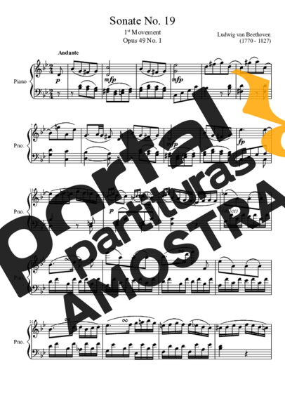 Beethoven Sonata No 19 1st Movement partitura para Piano