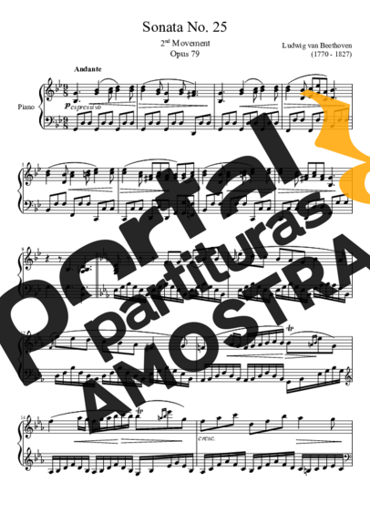 Beethoven Sonata No. 25 2nd Movement partitura para Piano