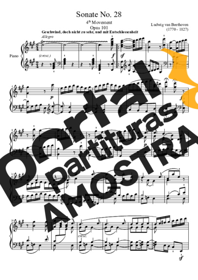 Beethoven  partitura para Piano