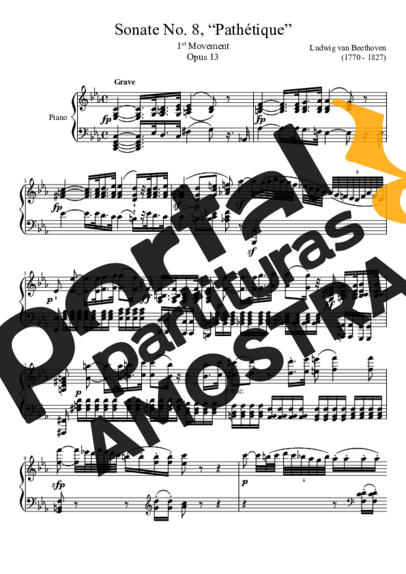 Beethoven  partitura para Piano
