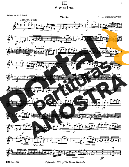 Beethoven Sonatina in D major partitura para Violino