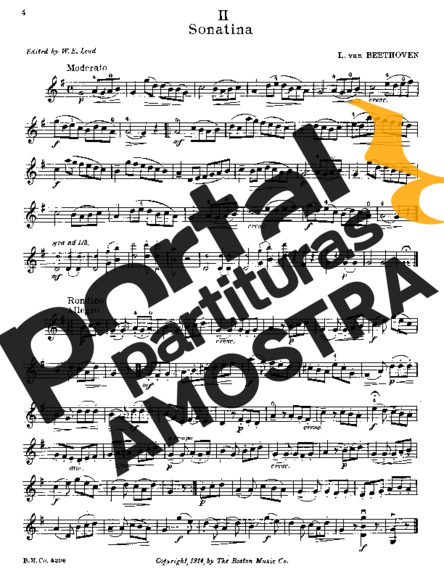 Beethoven Sonatina in G major partitura para Violino