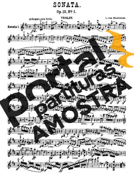 Beethoven Violin Sonata No. 1 partitura para Violino