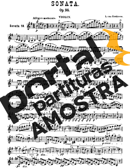 Beethoven Violin Sonata No. 10 partitura para Violino