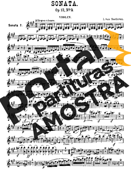 Beethoven Violin Sonata No. 2 partitura para Violino