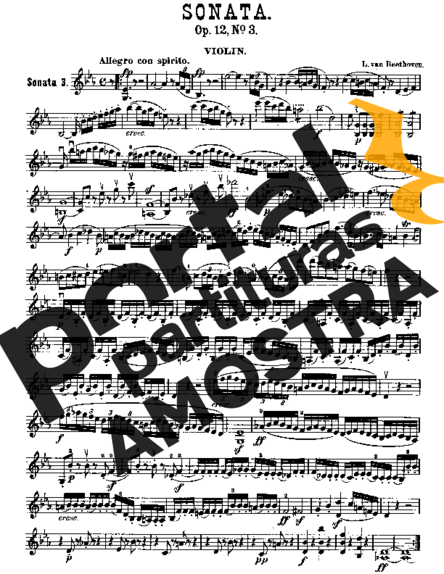 Beethoven Violin Sonata No. 3 partitura para Violino