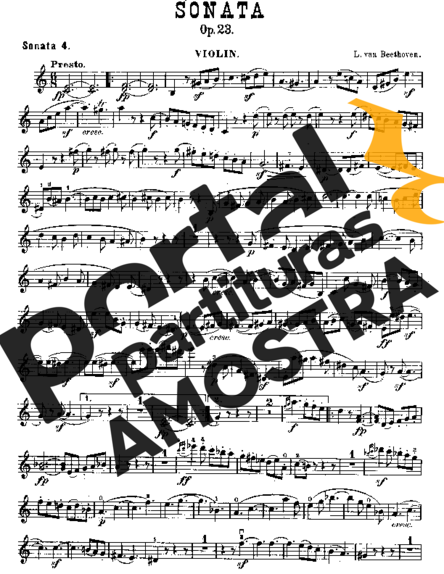 Beethoven Violin Sonata No. 4 partitura para Violino