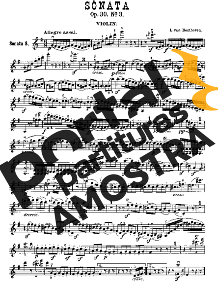 Beethoven Violin Sonata No. 8 partitura para Violino