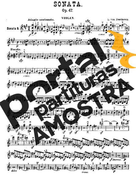 Beethoven Violin Sonata No. 9 partitura para Violino