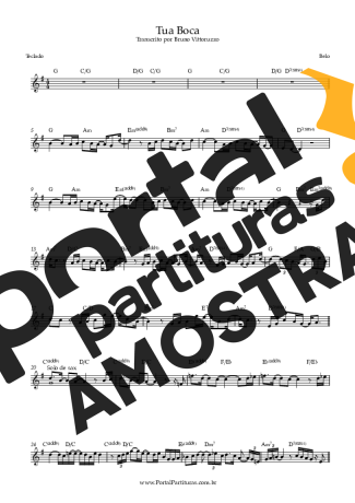 Belo Tua Boca partitura para Teclado