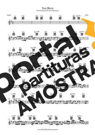 Belo Tua Boca partitura para Violão