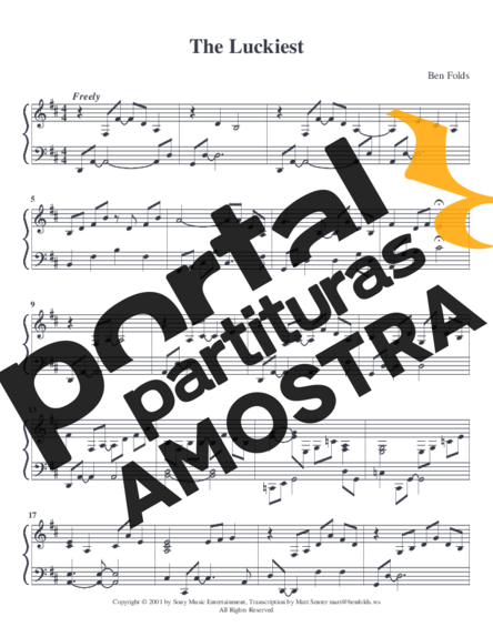Ben Folds Five The Luckiest partitura para Piano