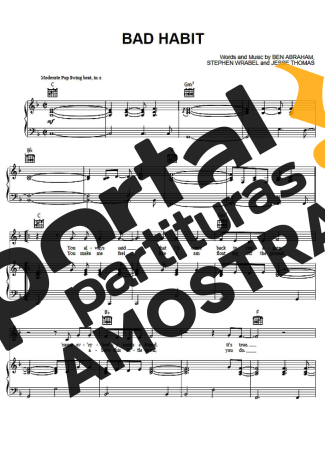 Ben Platt Bad Habit partitura para Piano