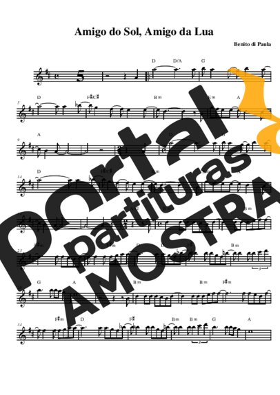 Benito di Paula Amigo do Sol, Amigo da Lua partitura para Saxofone Alto (Eb)