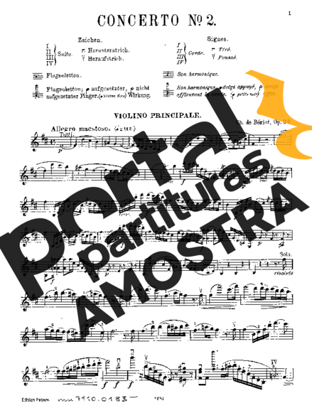 Bériot  partitura para Violino