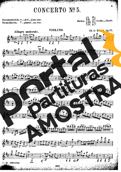 Bériot Violin Concerto No. 5 partitura para Violino