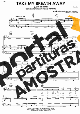 Berlin Take My Breath Away partitura para Piano