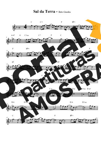 Beto Guedes  partitura para Clarinete (Bb)