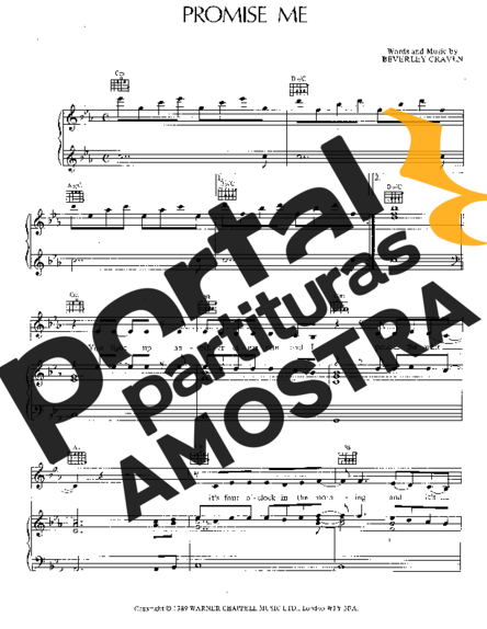 Beverley Craven Promise Me partitura para Piano