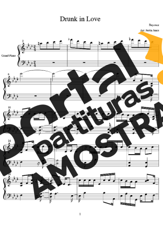 Beyoncé Drunk In Love partitura para Piano
