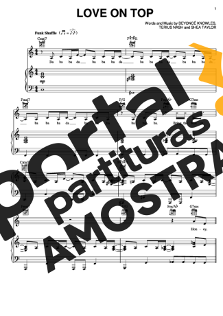 Beyoncé Love On Top partitura para Piano
