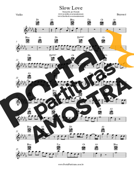 Beyoncé Slow Love partitura para Violão