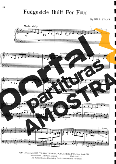 Bill Evans Fudgesicle Built For Four partitura para Piano
