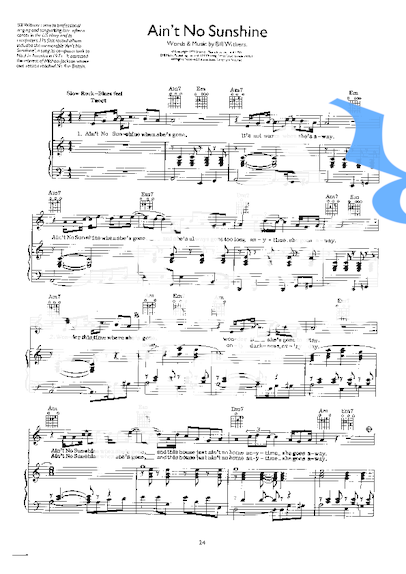 Bill Withers  partitura para Piano