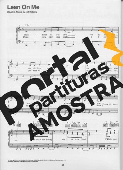 Bill Withers  partitura para Piano