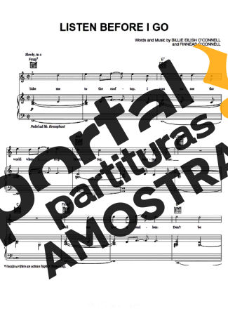 Billie Eilish Listen Before I Go partitura para Piano