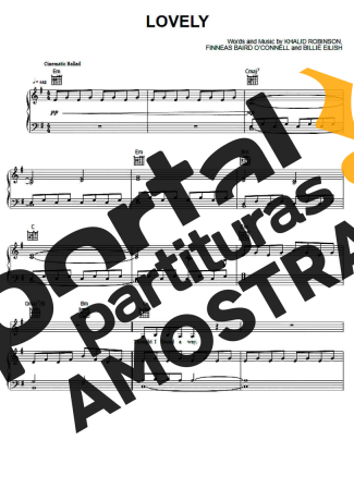 Billie Eilish Lovely partitura para Piano