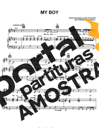 Billie Eilish My Boy partitura para Piano